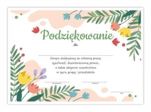 Opakowanie Dyplom A4 podziękowania dla rodziców-Bukiet 10szt