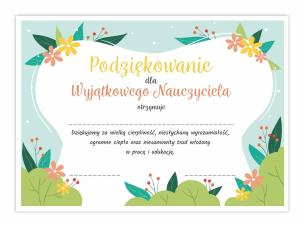 Opakowanie Dyplom A4 podziękowania dla wyjątkowego... 30szt