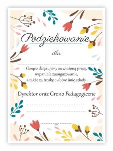 Opakowanie Dyplom A4 podziękowania - Kwiaty 30szt