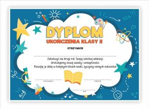 Opakowanie Dyplom A4 ukończenia klasy drugiej-Gwiazdki 30szt