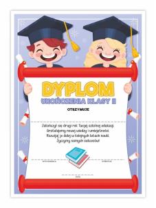 Opakowanie Dyplom A4 ukończenia klasy drugiej - Uśmiech 20szt