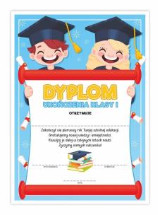 Opakowanie Dyplom A4 ukończenia klasy pierwszej Uśmiech 20szt