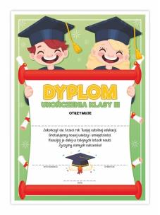 Opakowanie Dyplom A4 ukończenia klasy trzeciej-Uśmiech 20szt