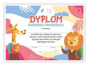 Opakowanie Dyplom A4 ukończenia przedszkola 30szt