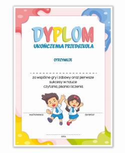 Opakowanie Dyplom A4 ukończenia przedszkola - różowy 10 szt