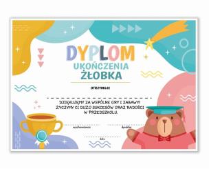 Opakowanie Dyplom A4 ukończenia żłobka - Puchar 20szt