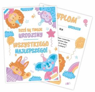 Dyplom A5 urodzinowy dwustronny 5szt. Wydawca: LearnHow. Multiszop.pl Opakowanie Dyplom A5 urodzinowy dwustronny 5szt