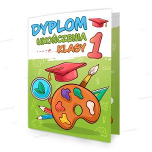 Opakowanie Dyplom składany A4 ukończenia 1 kl - Farbki 5szt