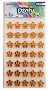 Opakowanie Dżety samoprzylepne kwiatki złote 35szt