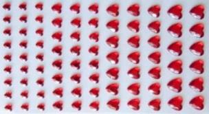 Opakowanie Dżety samoprzylepne serca czerwone 84szt