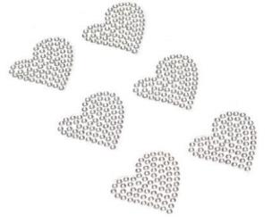 Opakowanie Dżety samoprzylepne serca srebrne 6szt