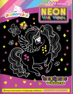Dzień i noc w kolorze. Moje jednorożce. Neon. Moc koloru. Autor: Opracowanie zbiorowe. Multiszop.pl Okładka książki Dzień i noc w kolorze. Moje jednorożce. Neon. Moc koloru