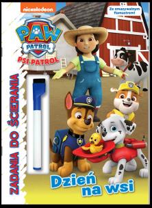 Okładka książki Dzień na wsi. Zadania do ścierania. Psi Patrol