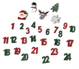 Opakowanie Elementy drewniane do kalendarza adwentowego 29szt