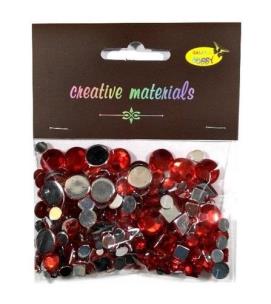 Opakowanie Elementy kryształkowe czerwone 4-12mm 25g