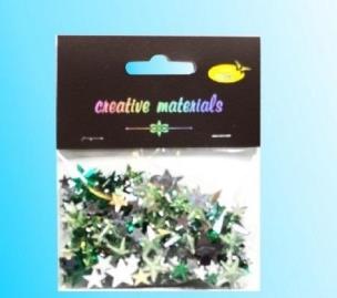 Opakowanie Elementy kryształkowe gwiazdy zielone 6-22mm 20g