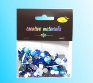 Opakowanie Elementy kryształkowe tonacja niebieska 4-12mm 25g