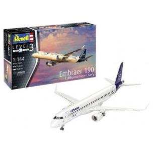 Embraer 190 Lufthansa New Livery 1:144. Wydawca: Revell. Multiszop.pl Opakowanie Embraer 190 Lufthansa New Livery 1:144