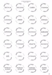 Opakowanie Etykiety na przyprawy białe 40mm 168szt
