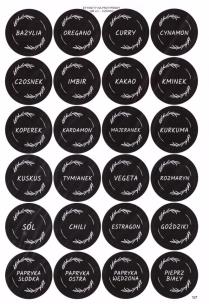 Opakowanie Etykiety na przyprawy czarne 40mm 168szt