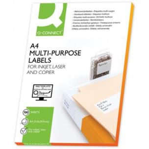 Etykiety uniwersalne A4 białe 100 ark. Wydawca: Q-CONNECT. Multiszop.pl Opakowanie Etykiety uniwersalne A4 białe 100 ark