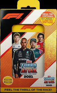 F1 Turbo Attax Mega puszka. Wydawca: Topps. Multiszop.pl Opakowanie F1 Turbo Attax Mega puszka