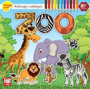Fakt naklejki. ZOO. Koloruję i naklejam. Autor:   Praca zbiorowa. Multiszop.pl Okładka książki Fakt naklejki. ZOO. Koloruję i naklejam