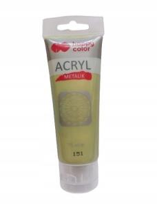 Opakowanie Farba akryl 75ml zielone złoto metalik HAPPY COLOR