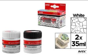 Opakowanie Farba akrylowa biała + środek do spękań 2x35ml