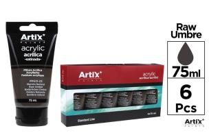 Opakowanie Farba akrylowa brąz naturalny 75ml (6szt)