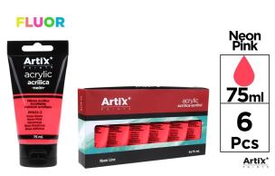 Opakowanie Farba akrylowa fluorescencyjna różowa 75ml (6szt)
