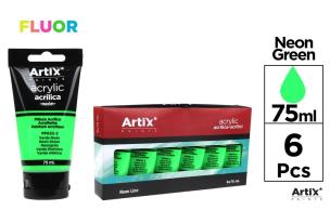 Opakowanie Farba akrylowa fluorescencyjna zielona 75ml (6szt)