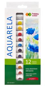 Opakowanie Farba akwarelowa STUDIO 12 kolorów x 12 ml Happy Color