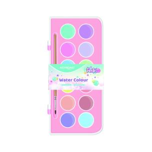 Opakowanie Farby akwarelowe KEYROAD z pędzelkiem pastelowe 12 kolorów