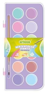 Farby akwarelowe pastelowe 12 kolorów CRICCO. Wydawca: Cricco. Multiszop.pl Opakowanie Farby akwarelowe pastelowe 12 kolorów CRICCO