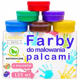 Opakowanie Farby do malowania palcami dla dzieci 6x125ml