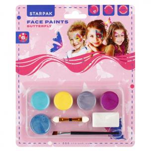 Farby do malowania twarzy Motyl 6 kolorów. Wydawca: Starpak. Multiszop.pl Opakowanie Farby do malowania twarzy Motyl 6 kolorów