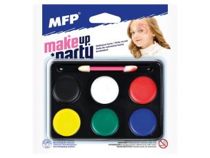 Opakowanie Farby do malowania twarzy z pędzlem 6 kolorów