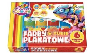 Opakowanie Farby plakatowe 6 kolorów w tubie 35ml.Otocki