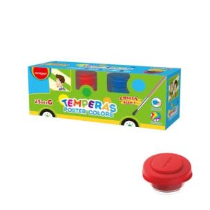 Opakowanie Farby plakatowe 6x25ml pędzelek gratis