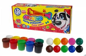 Farby plakatowe Astrino 10 kolorów 20ml ASTRA. Wydawca: ASTRA papiernicze. Multiszop.pl Opakowanie Farby plakatowe Astrino 10 kolorów 20ml ASTRA