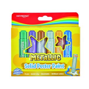 Opakowanie Farby plakatowe w sztyfcie KEYROAD 6 kolorów metalicznych