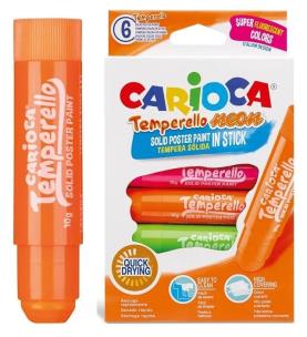 Opakowanie Farby w sztyfcie temperello neon 6kol CARIOCA