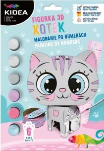 Figurka 3D malowanie po numerach Kotek KIDEA. Wydawca: Derform. Multiszop.pl Opakowanie Figurka 3D malowanie po numerach Kotek KIDEA
