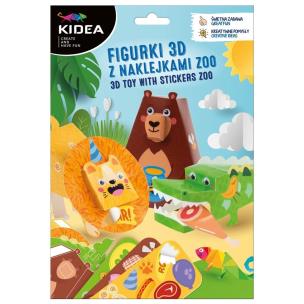 Figurki 3D z naklejkami Zoo Kidea. Wydawca: Derform. Multiszop.pl Opakowanie Figurki 3D z naklejkami Zoo Kidea