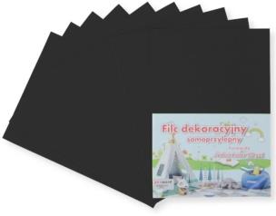 Opakowanie Filc A4 samoprzylepny czarny 20x30cm 10szt