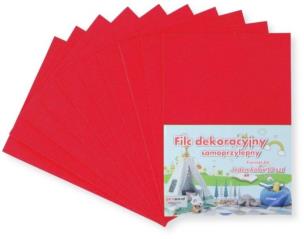 Opakowanie Filc A4 samoprzylepny czerwony 20x30cm 10szt