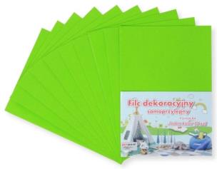 Opakowanie Filc A4 samoprzylepny zielony 20x30cm 10szt