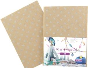 Opakowanie Filc A4 w gwiazdki brązowy 5szt