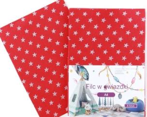 Opakowanie Filc A4 w gwiazdki czerwony 5szt